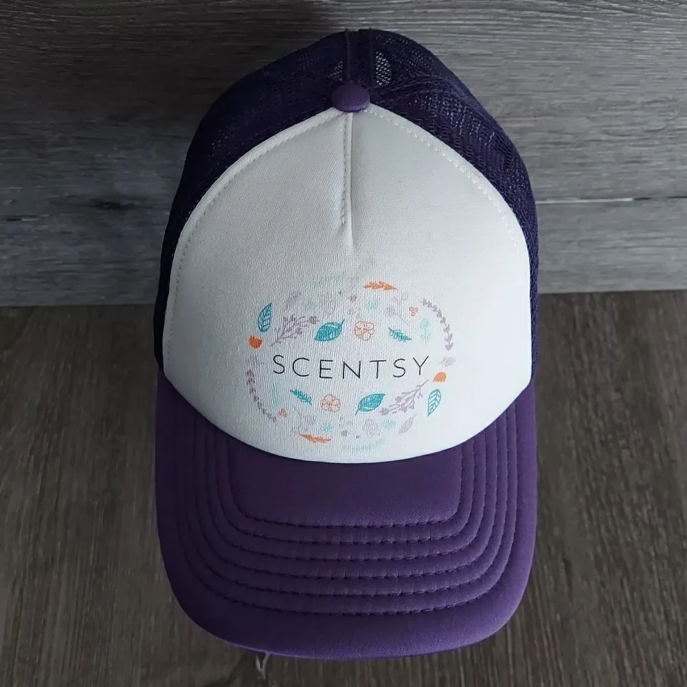 Scentsy White & Purple Snapback Trucker Hat